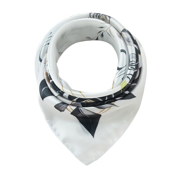 Small Black Roses Cl‚o silk square