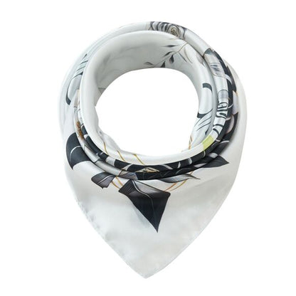 Small Black Roses Cl‚o silk square