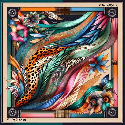 Leo Feather Silk Square
