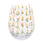 Spring Tulip Print Stemless Glass