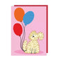 Dog With Balloons Birthday Card