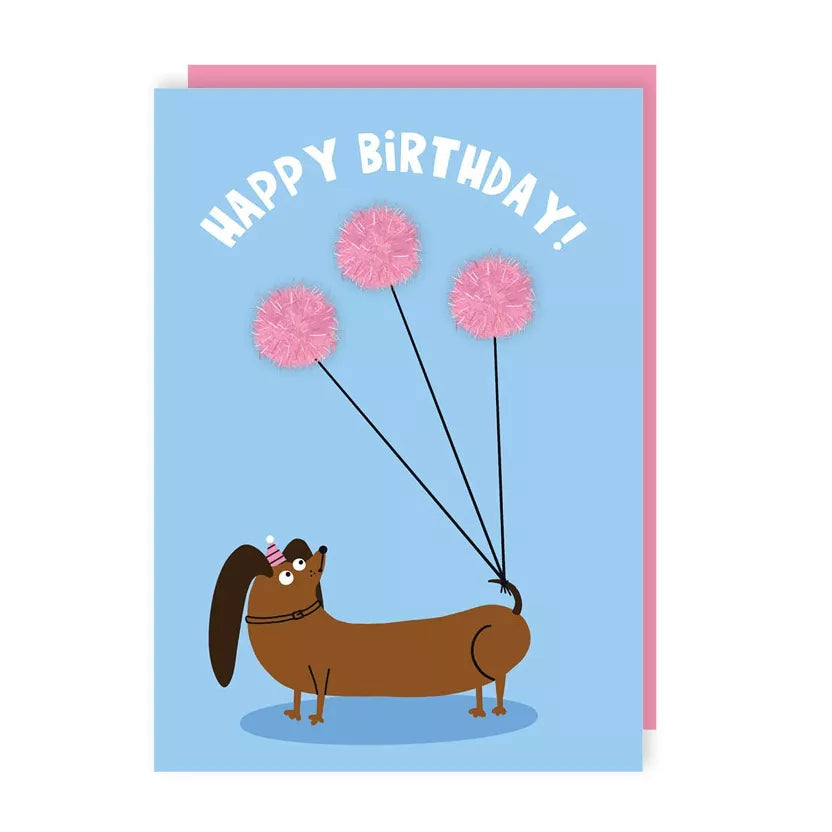 Happy Birthday Pompom Dog Card