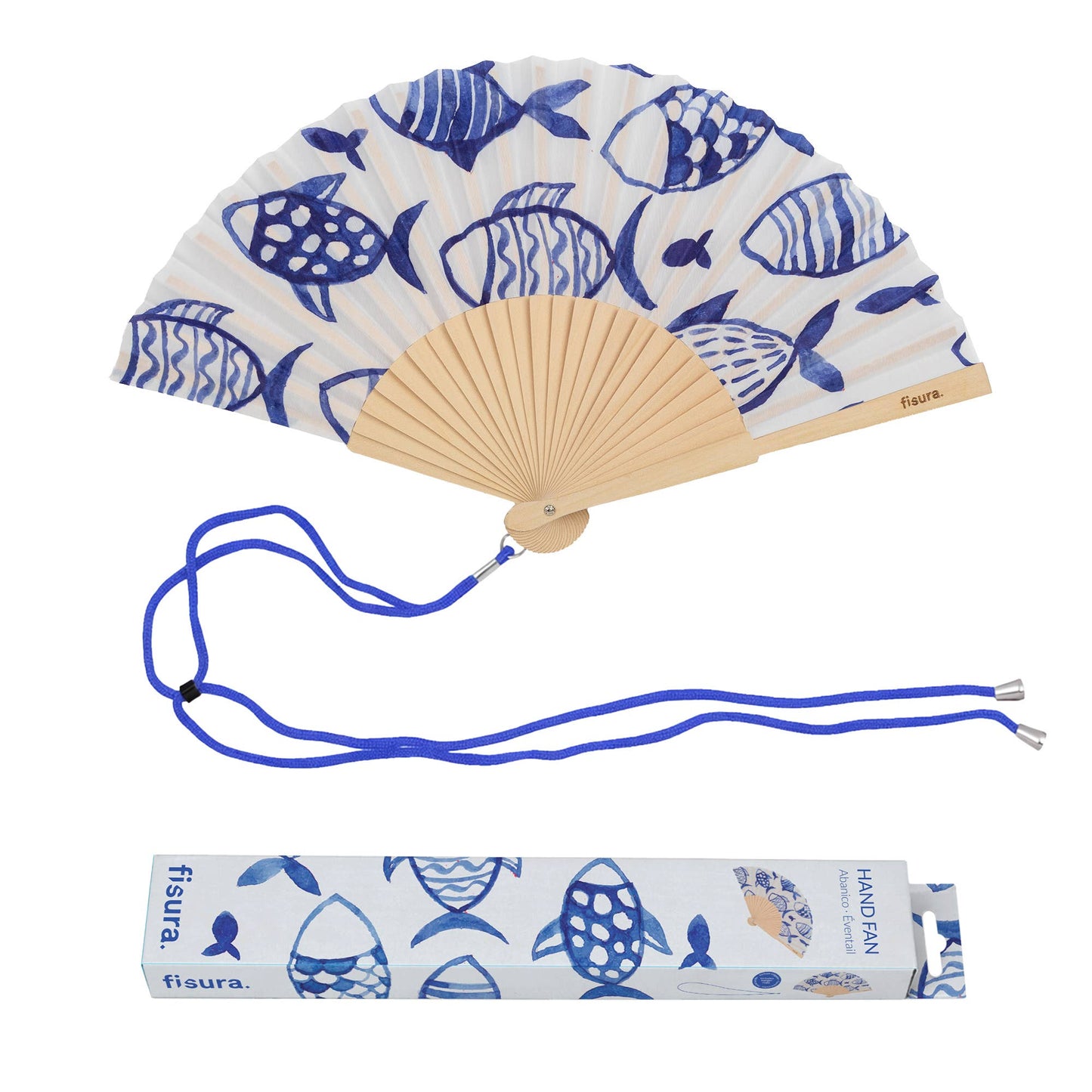Hand Fan Drawing Fish