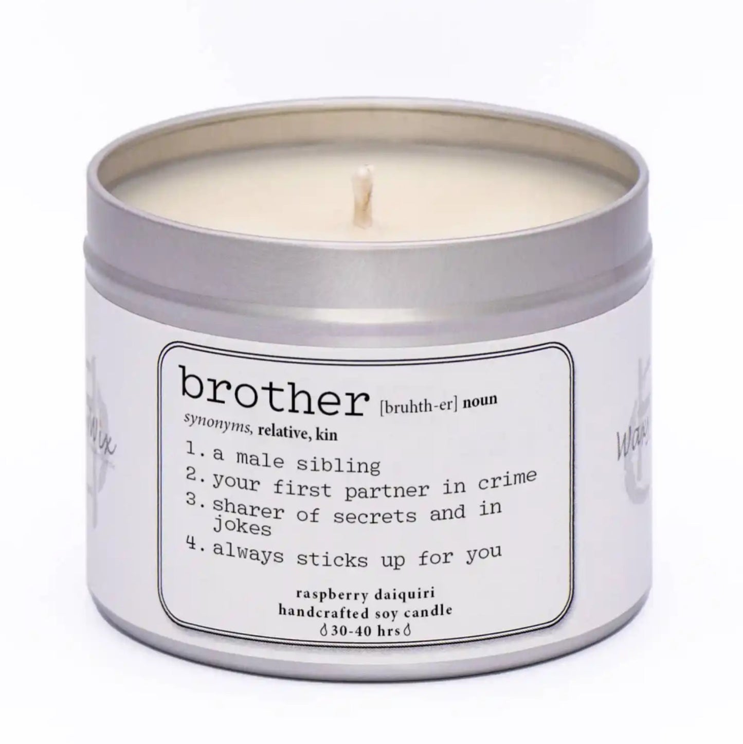 Brother -Noun. Dictionary candle. Handmade soy wax candle gift for brother. Slog