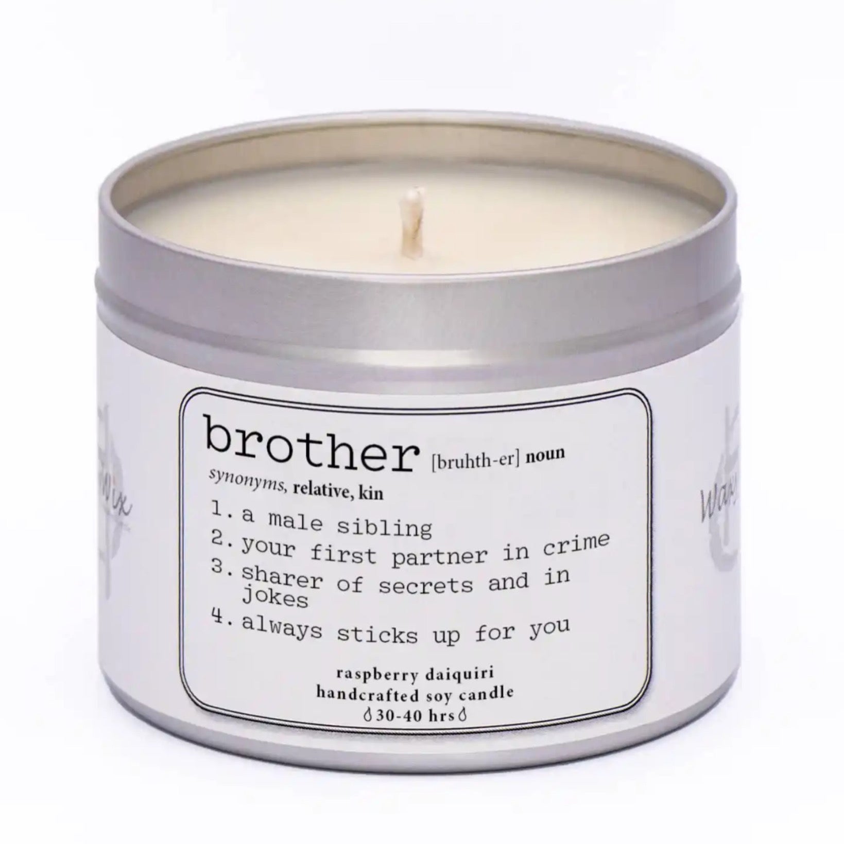 Brother -Noun. Dictionary candle. Handmade soy wax candle gift for brother. Slog