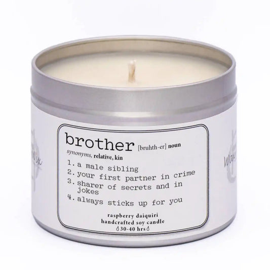 Brother -Noun. Dictionary candle. Handmade soy wax candle gift for brother. Slog