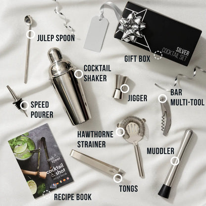Premium Cocktail Shaker Making Kit With Recipe Book