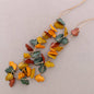 Long Double Leaf Resin Necklace: Combinado Verde