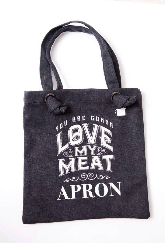 Mans Canvas Apron - Love My Meat