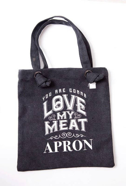 Mans Canvas Apron - Love My Meat