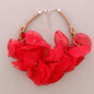 Choker Rubber Fabric Flowers: Red