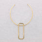 Steel Choker with Rectangular Pendant: Gold