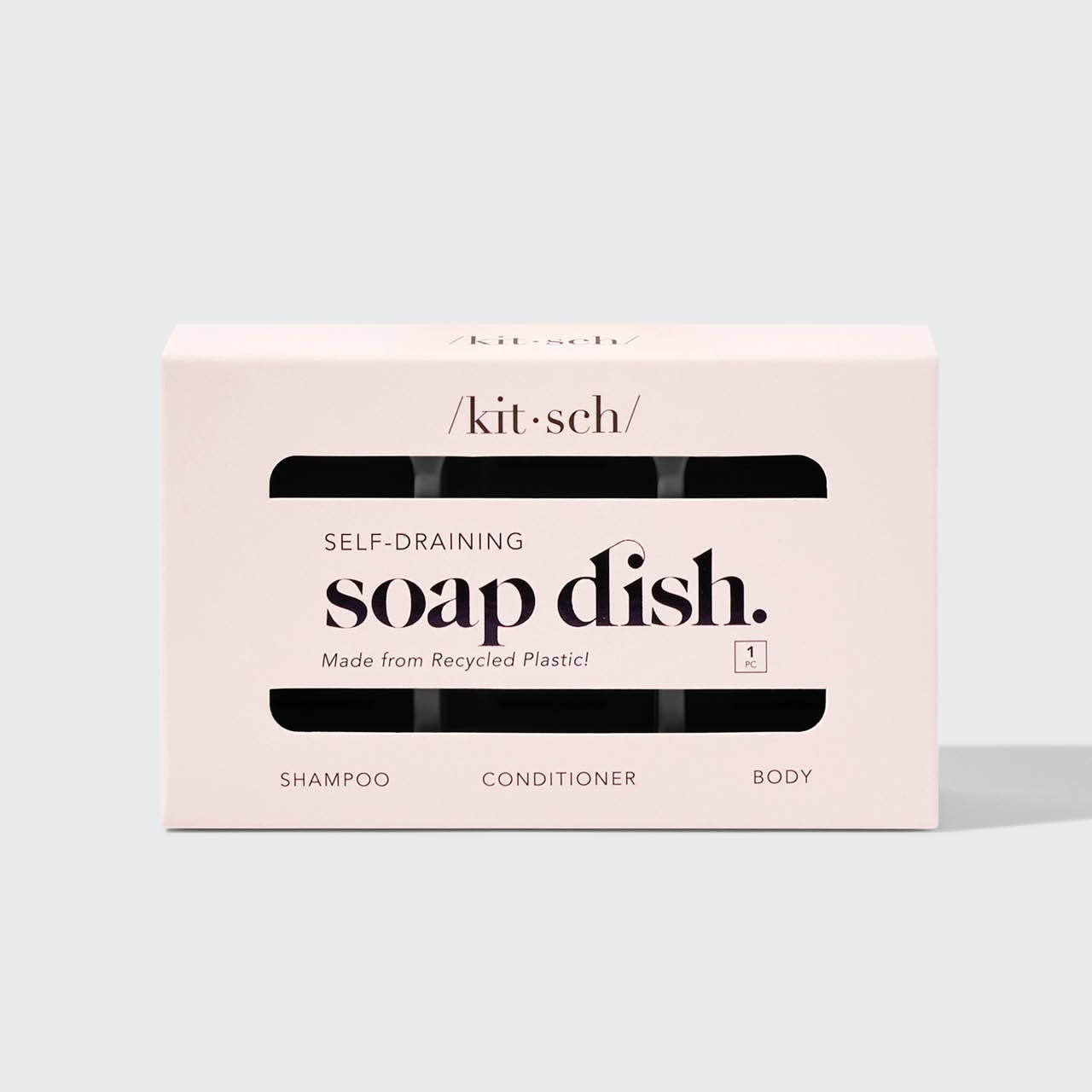 Black Self Draining Soap Dish