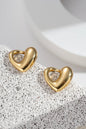 Trendy gold heart earrings in stainless steel