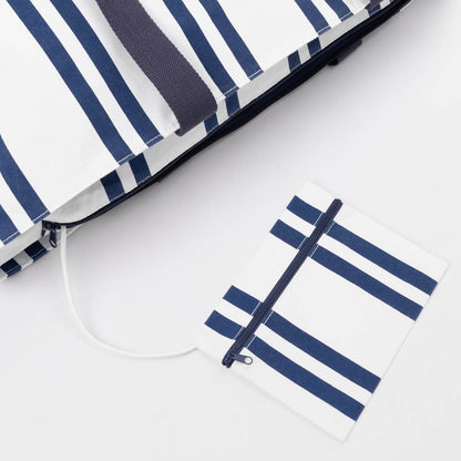 White & Blue Travel / Beach Bag With Interior Pocket