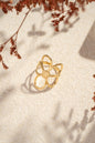 Openwork flower ring stainless steel airy design adjustable