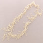 Long Coral Beaded Necklace-Beige
