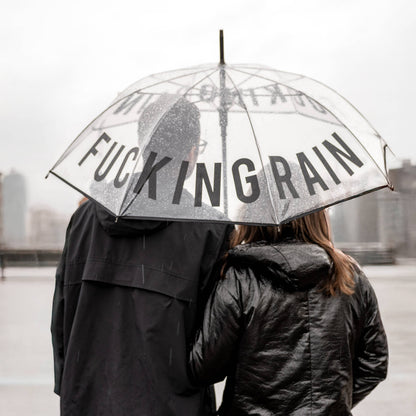 Transparent Umbrella "Fucking Rain"