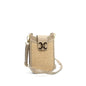 Braided Leather Crossbody Phone Pouch-Taupe