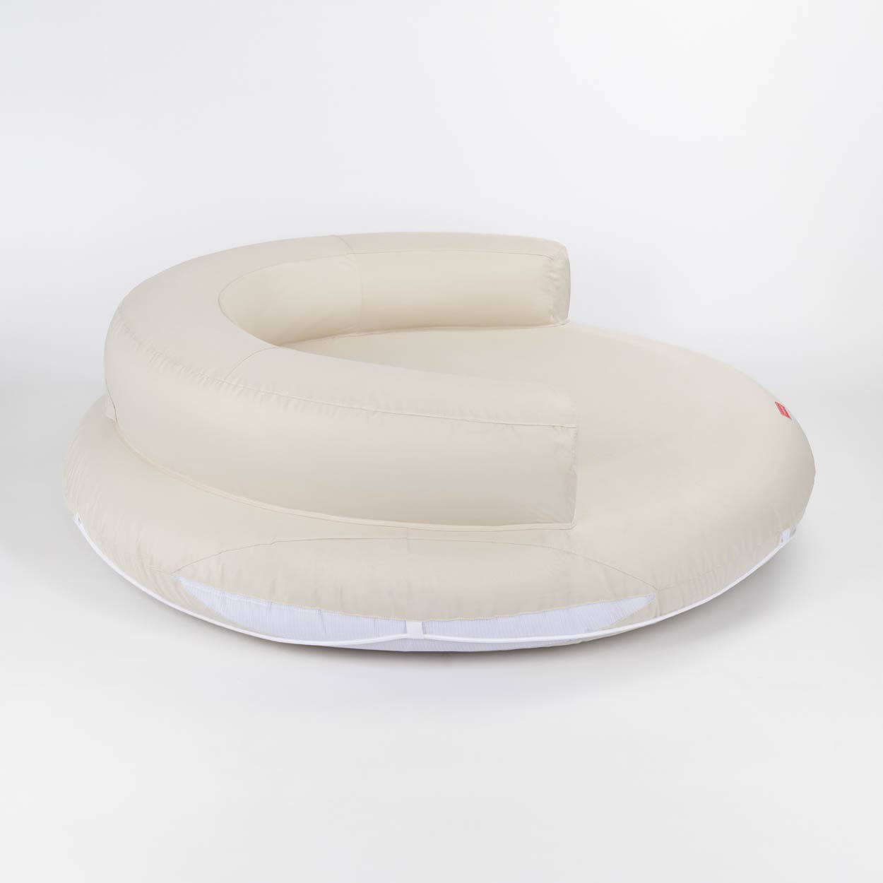 Large Round Bed Mattress With Headrest Beige