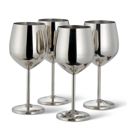 4 Silver Wine Glasses
