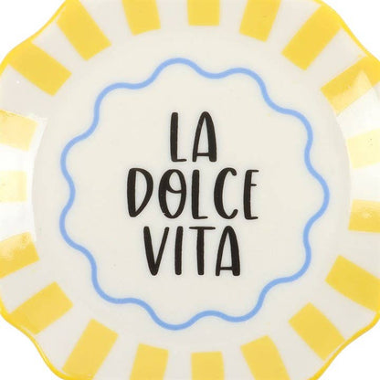 Yellow Striped La Dolce Vita Trinket Dish