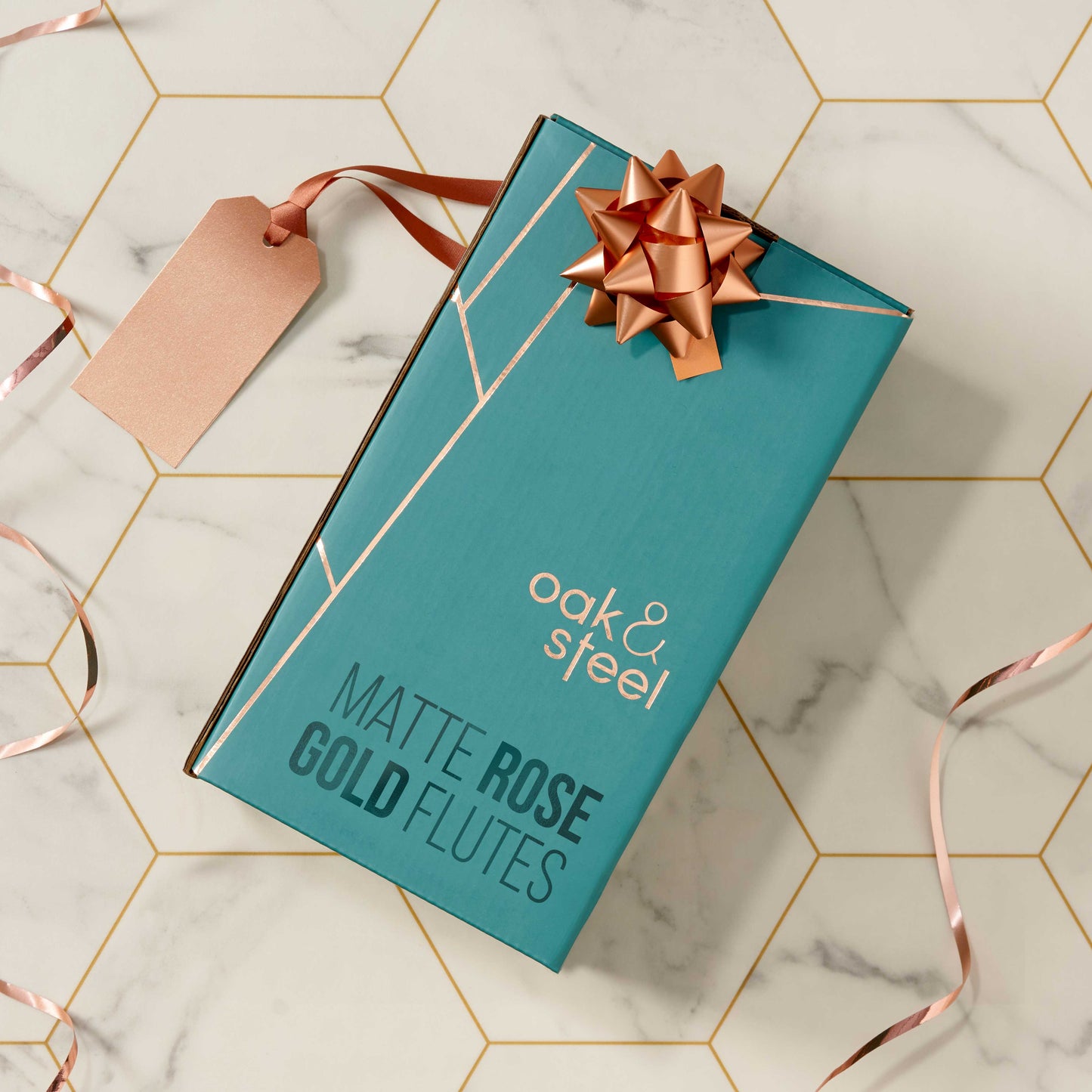 4 Matte Rose Gold Champagne Flutes