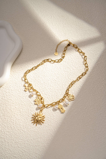 Multiple Shining Sun Necklace