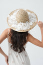 White Lace Straw Hat White