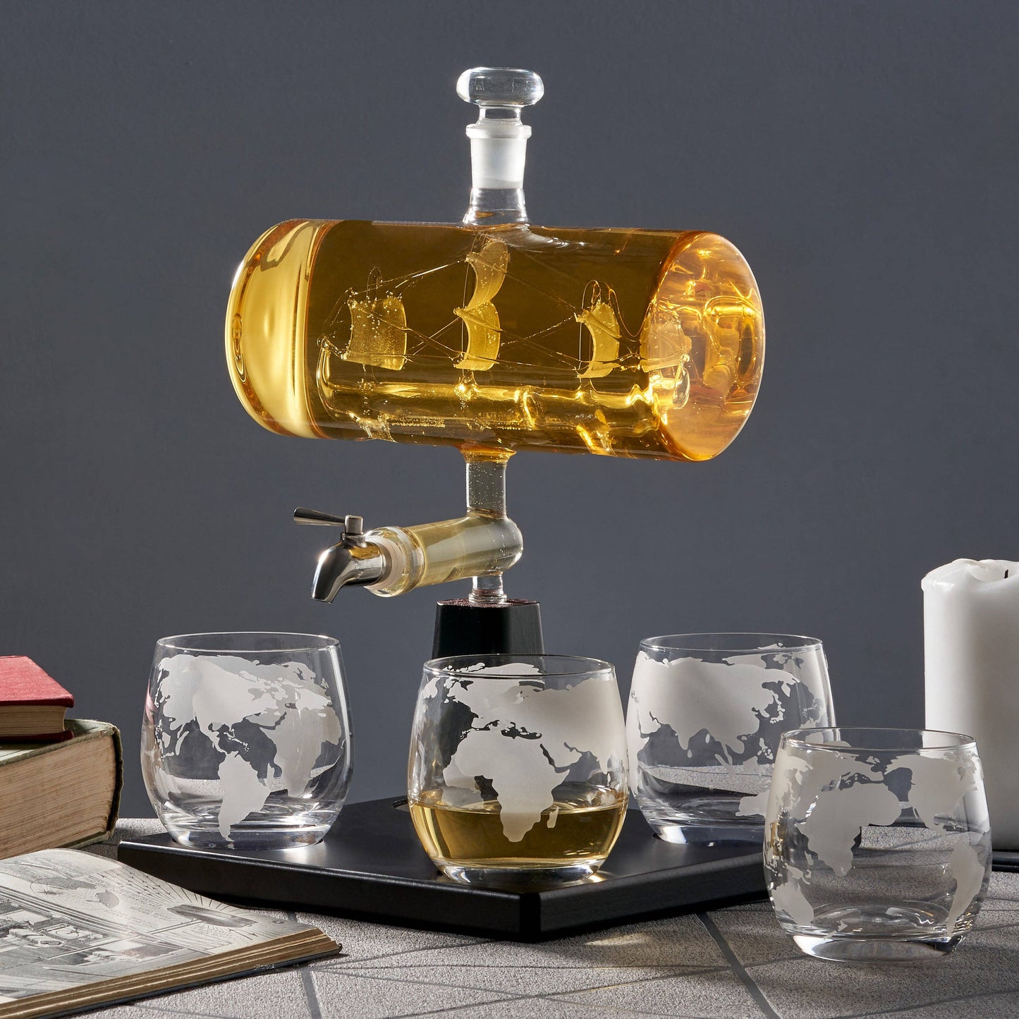 Ship Whiskey Decanter Set