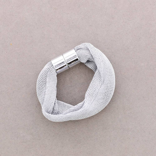 Magnetic Mesh Bracelet- Silver