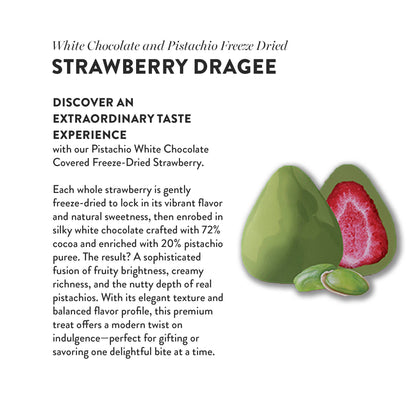 Pistachio White Chocolate Covered Freeze-Dried Strawberry