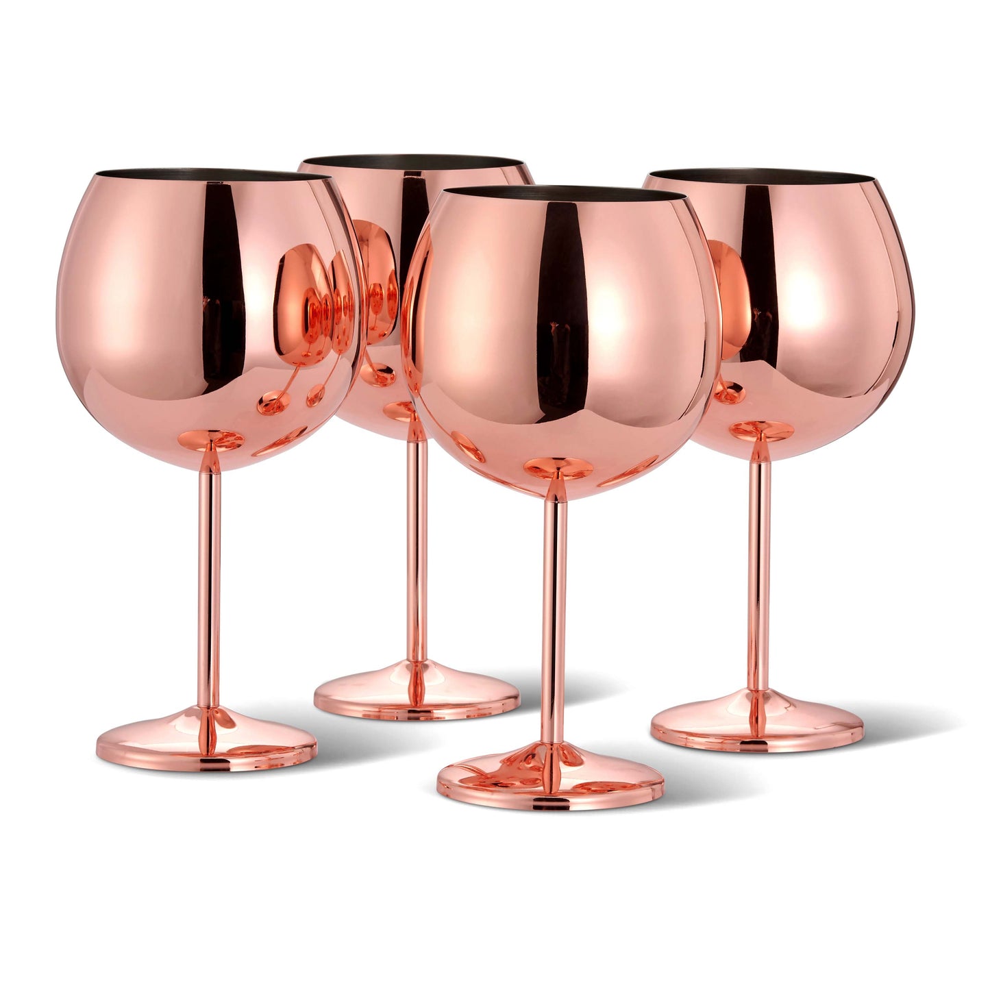 4 Rose Gold Gin Glasses