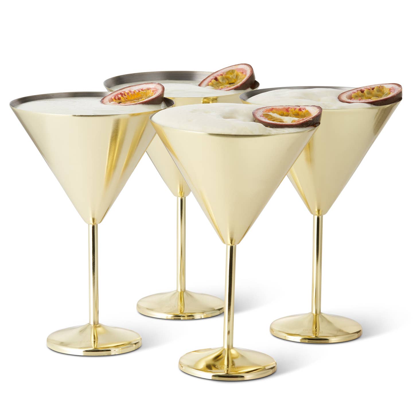 x4 Matte Gold Martini Glasses