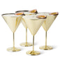 x4 Matte Gold Martini Glasses