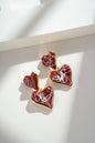 Double Heart Loops Gold Resin Chic Stainless Steel: Bordeaux