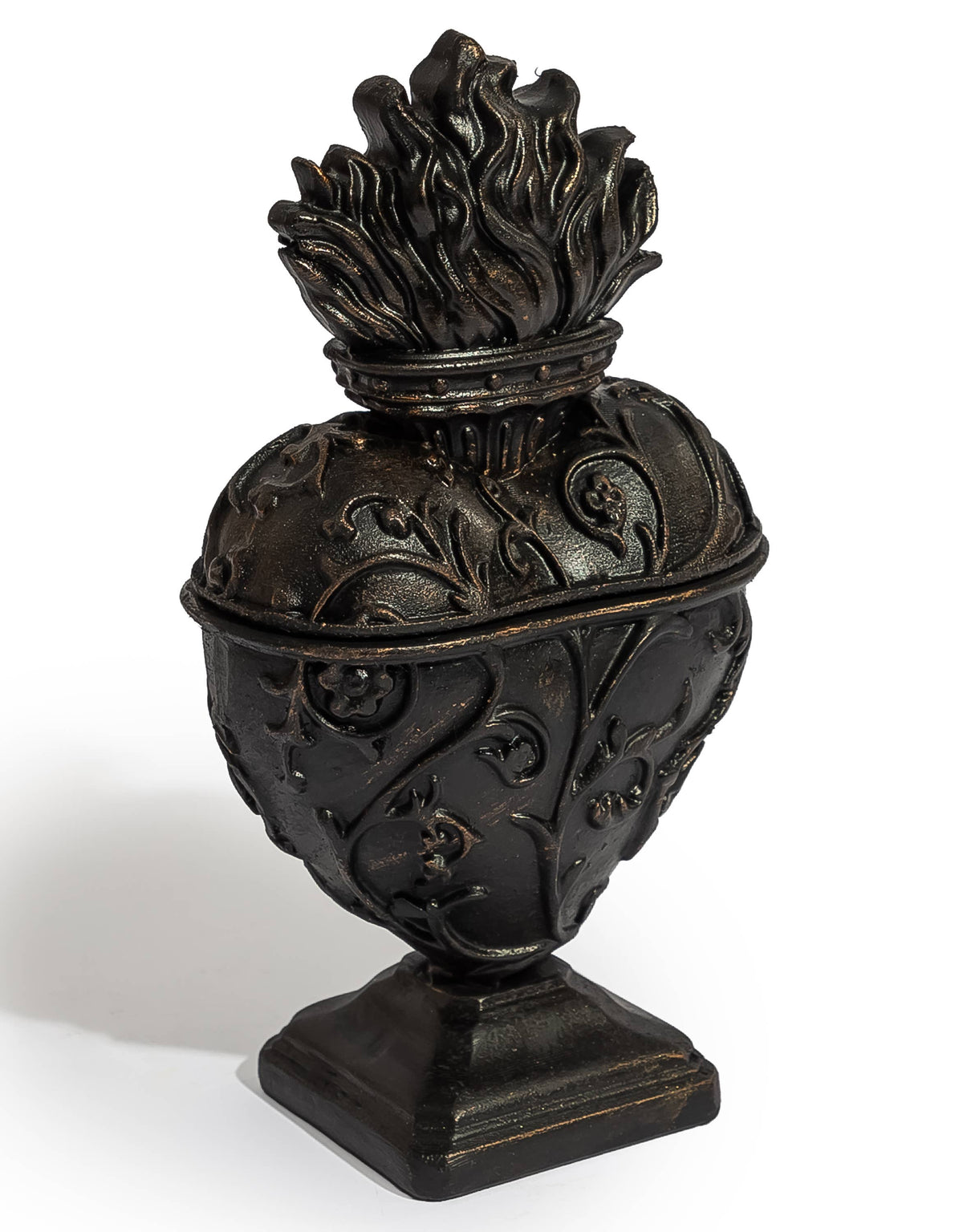 Large Antique Black Embossed "Sacred Heart"