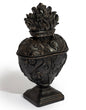 Large Antique Black Embossed "Sacred Heart"