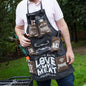 Mans Canvas Apron - Love My Meat