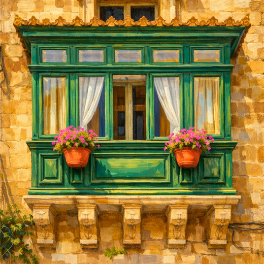 Maltese Green Balcony Coaster