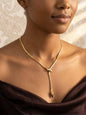 Elegant modern minimalist gold-plated stainless steel Y necklace