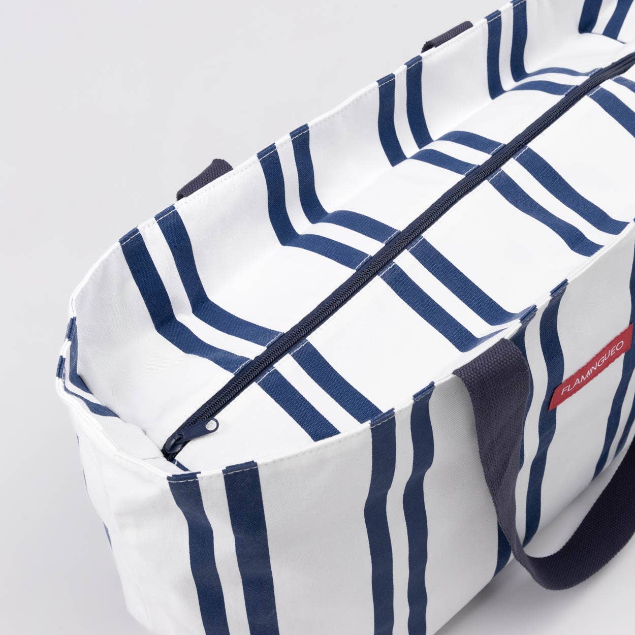 White & Blue Travel / Beach Bag With Interior Pocket