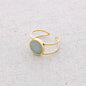 Stone Steel Ring: Aquamarine