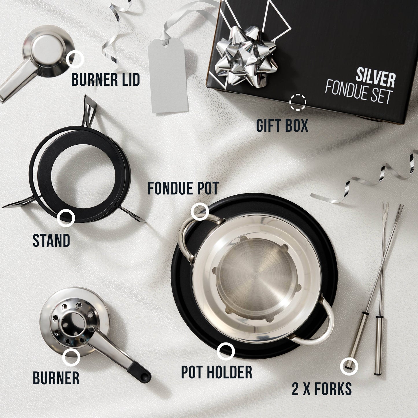 Silver Fondue Gift Set