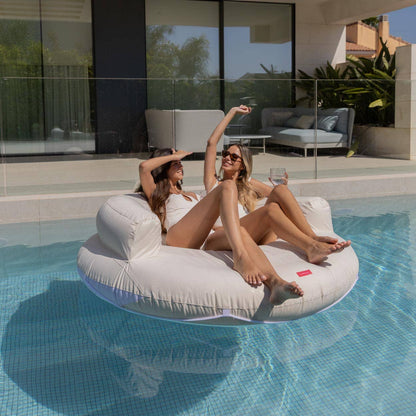 Large Round Bed Mattress With Headrest Beige