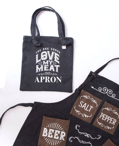 Mans Canvas Apron - Love My Meat
