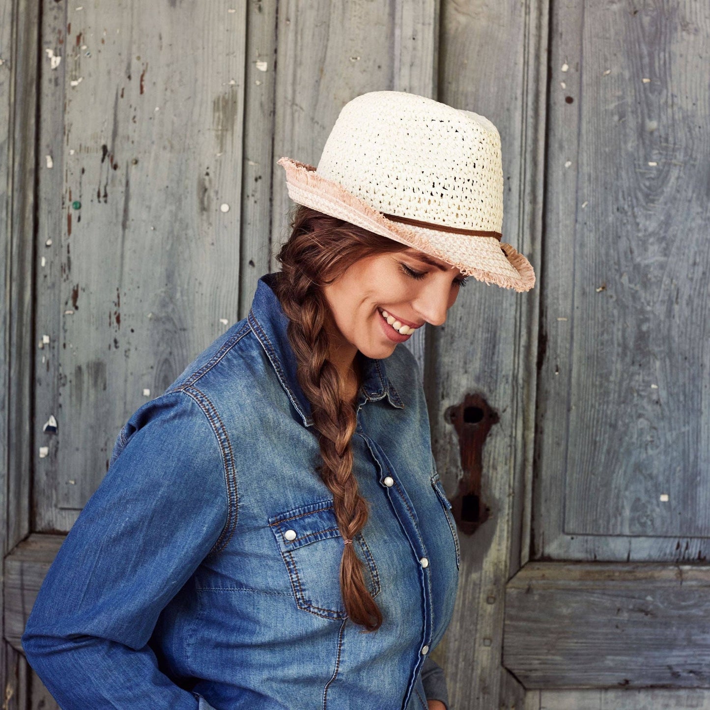 Summer Hat Dakar Off White & Grey S-M