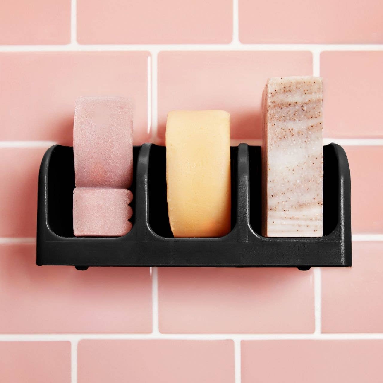 Black Self Draining Soap Dish