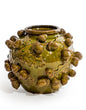 Crackle Oak Green Multi Acorn Ceramic Vase