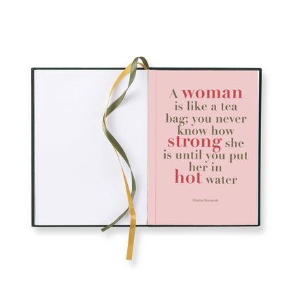 Embroidered quote notebook - "Nice Girls Never Get Front Row"
